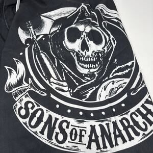 Sons of Anarchy Mens Sz36 Black White‎ Drawstring Board Swim Trunks